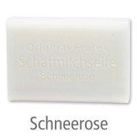 Schafmilchseife eckig 100g, Schneerose Schafmilchseife eckig 100g, Schneerose
