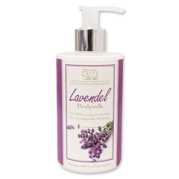 Bodymilk "Lavendel" mit biologischer Schafmilch im 250ml Spender