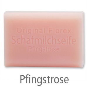 Schafmilchseife eckig 100g, Pfingstrose