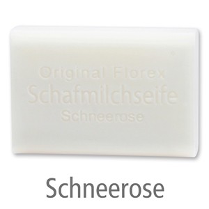 Schafmilchseife eckig 100g, Schneerose